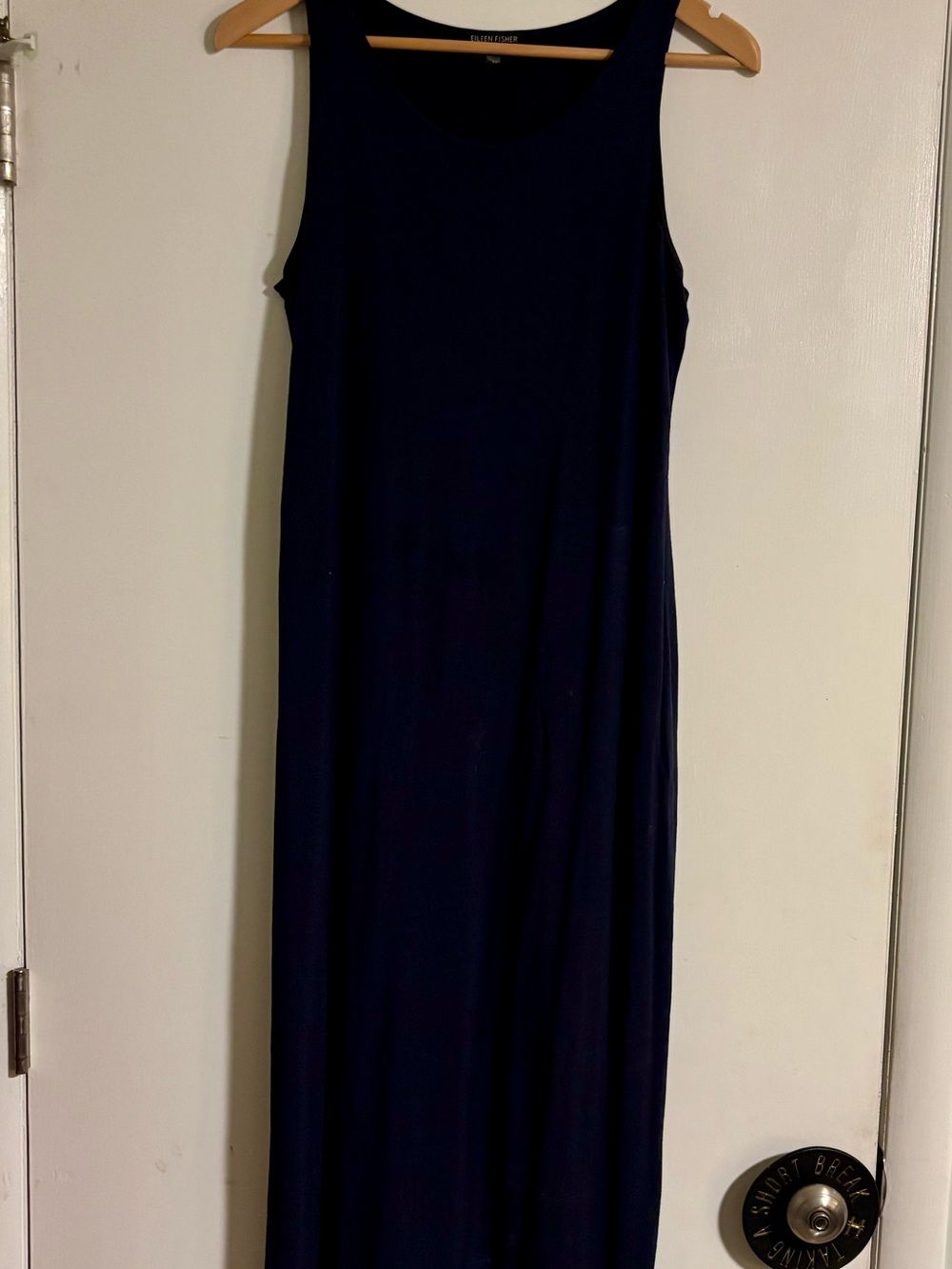 Classic Sleeveless Navy Maxi Dress by Eileen Fisher